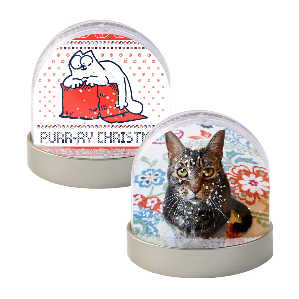 Simon's Cat Christmas Photo Snow Globe - Purr-ry Christmas