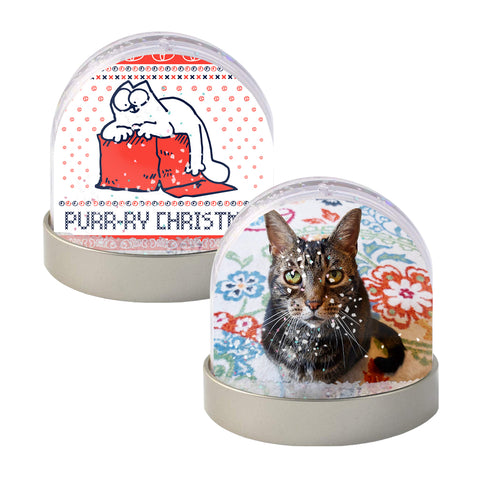 Simon's Cat Christmas Photo Snow Globe - Purr-ry Christmas