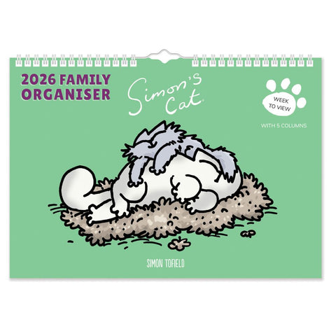 2026 Simon's Cat A4 Family Planner Organiser Wall Calendar