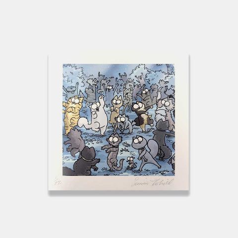 Hand Signed by Simon Tofield- Simon's Cat Party Art Print
