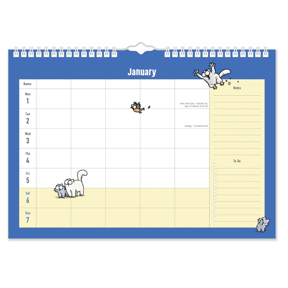 Simon's Cat 2024 A4 Family Calendar