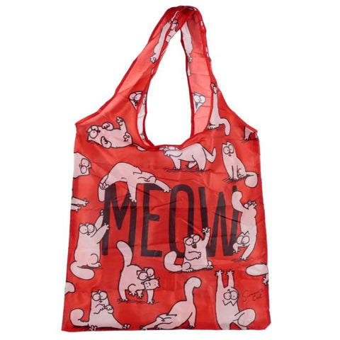 Foldable Reusable Shopping Bag - Simon's Cat MEOW Design