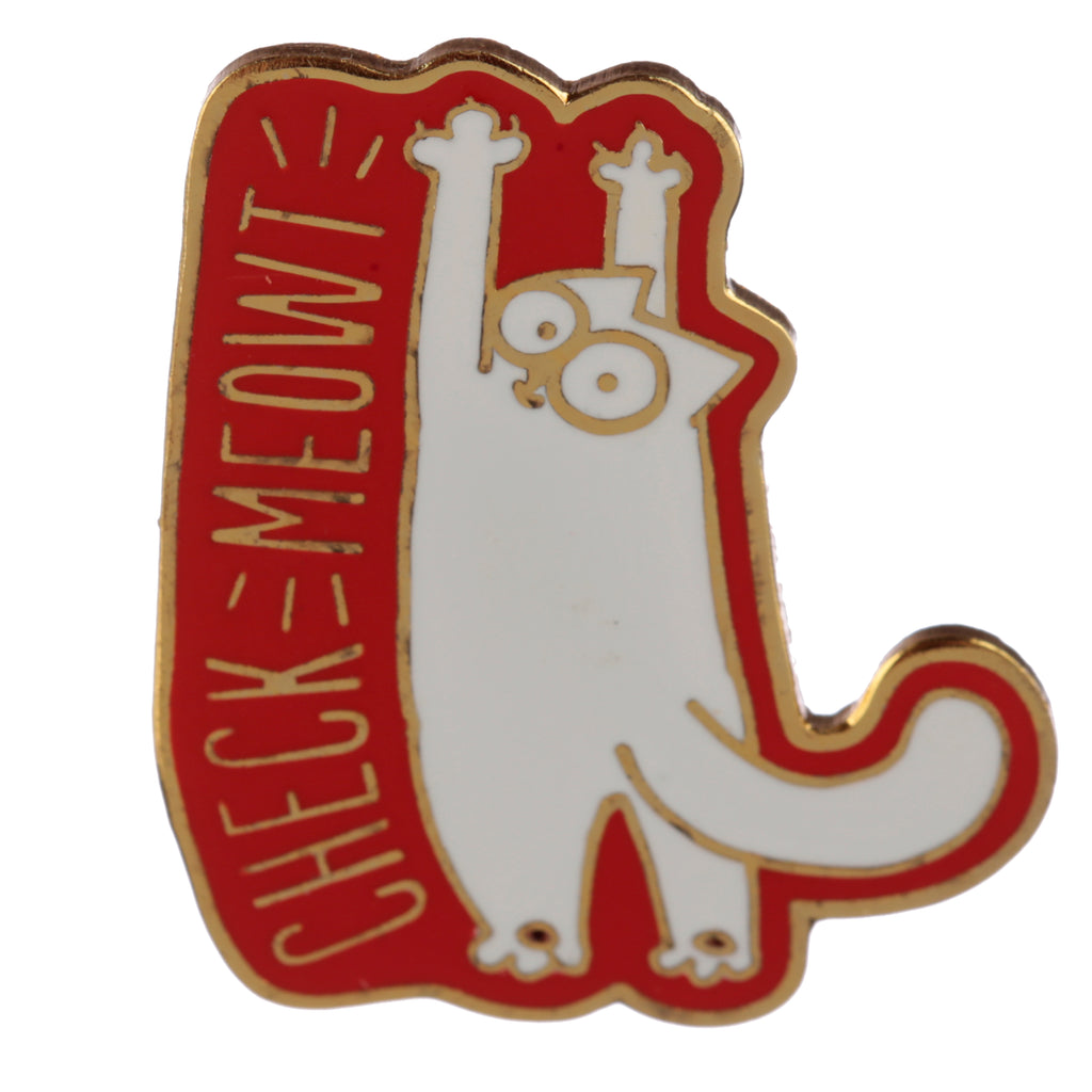 Simon's Cat Collectable Enamel Pin Badge 'Check Meowt' - Simon's Cat Shop