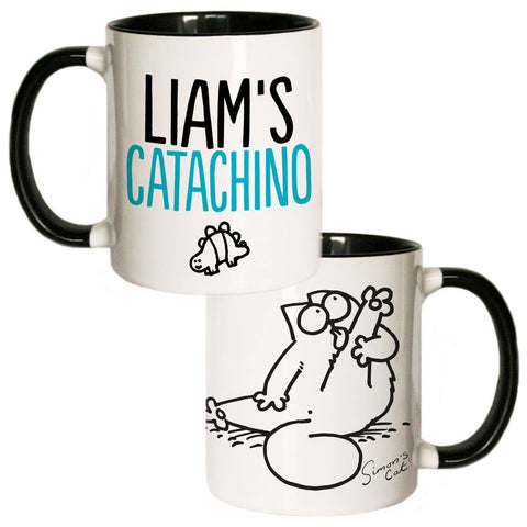 Personalised Catachino Coloured Insert Mug - Simon's Cat Shop