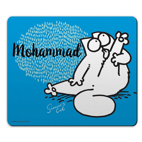 Personalised Preening Blue Mouse Mat - Simon's Cat Shop