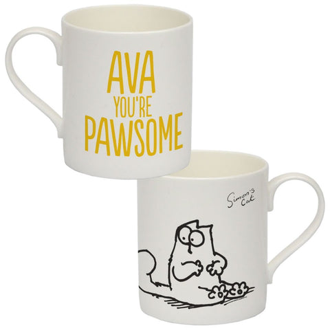 Personalised You're Pawsome Bone China Mug - Simon's Cat Shop