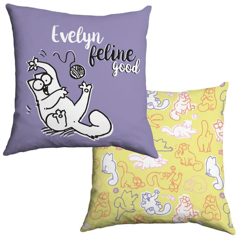 Personalised Feline good Cushion - Simon's Cat Shop