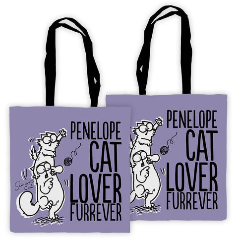 Personalised Cat Lover Furrever Purple Premium Tote - Simon's Cat Shop