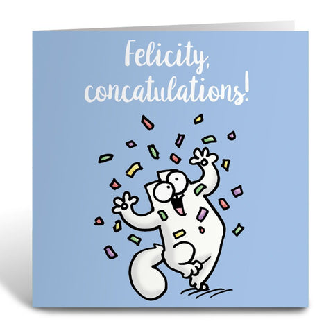 Personalised Concatulations Greeting Card - Simon's Cat Shop