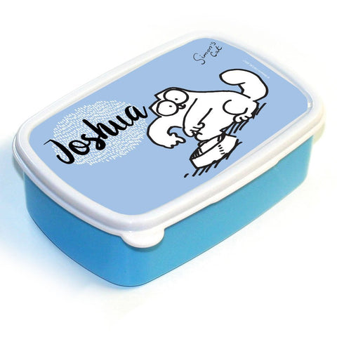 Personalised Feed Me Blue Lunch Box - Simon's Cat Shop