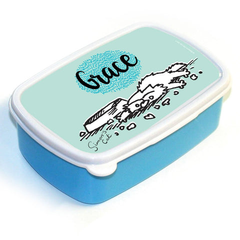 Personalised Full up Blue Lunch Box - Simon's Cat Shop
