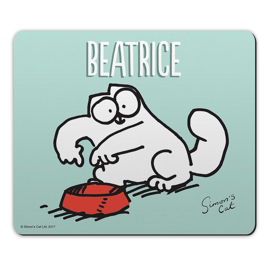 Personalised Feed Me Turquoise Mouse Mat - Simon's Cat Shop