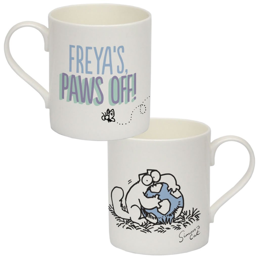 Personalised Paws off! Bone China Mug - Simon's Cat Shop