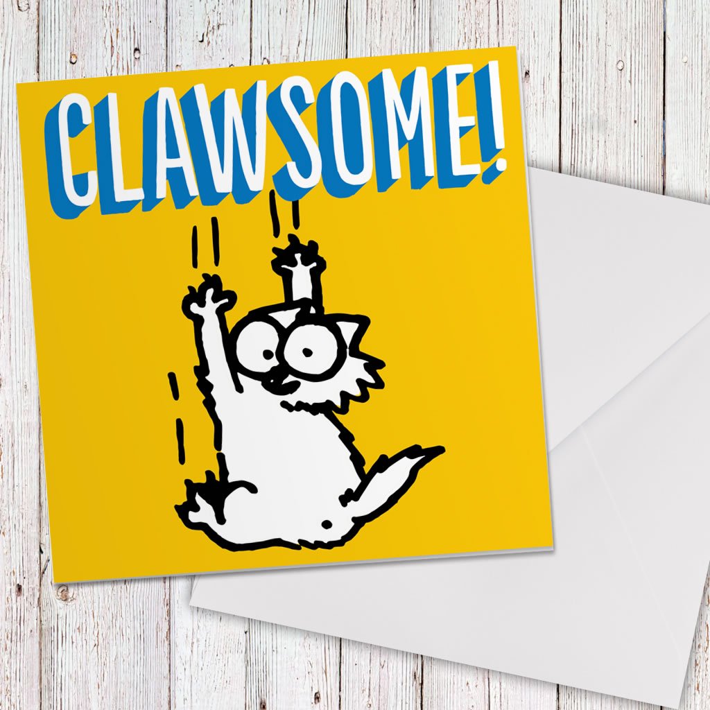 Clawsome Square Greeting Card - Simon's Cat Shop