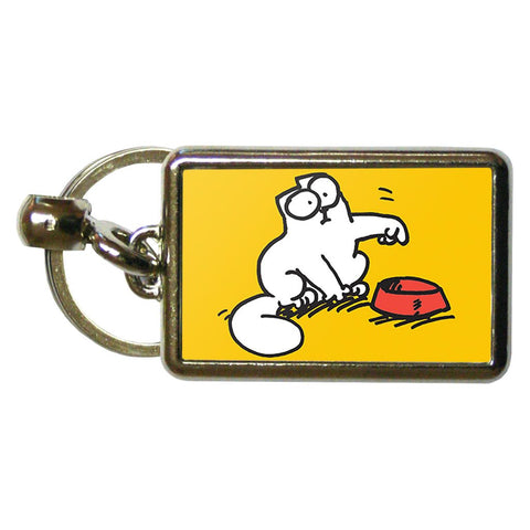 Simon's Cat Feed Me Metal Keyring - Simon's Cat Shop