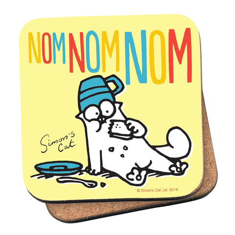 Nom Nom Nom Hungry Cat Coaster - Simon's Cat Shop