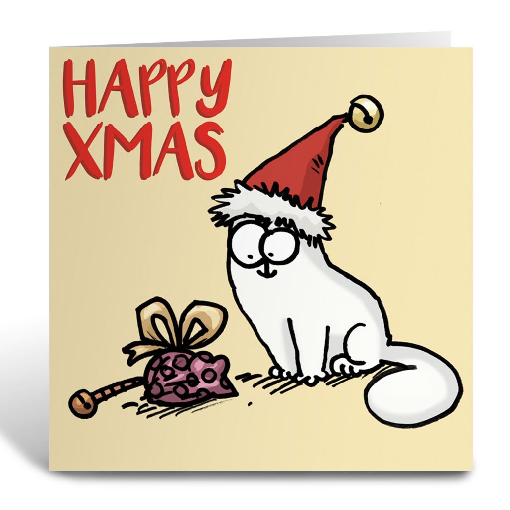 Happy Xmas Square Greeting Card - Simon's Cat Shop