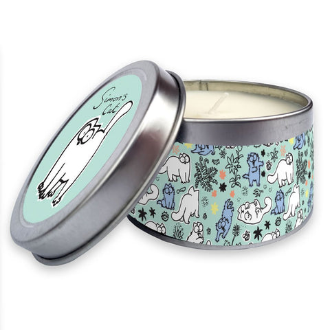 Simon's Cat Candle in a tin Blue - Simon's Cat Shop