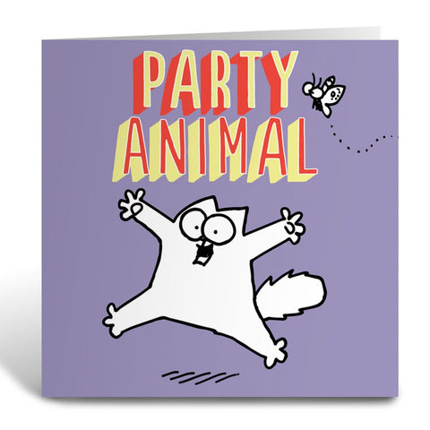 Party Animal Square Greeting Card - Simon's Cat Shop