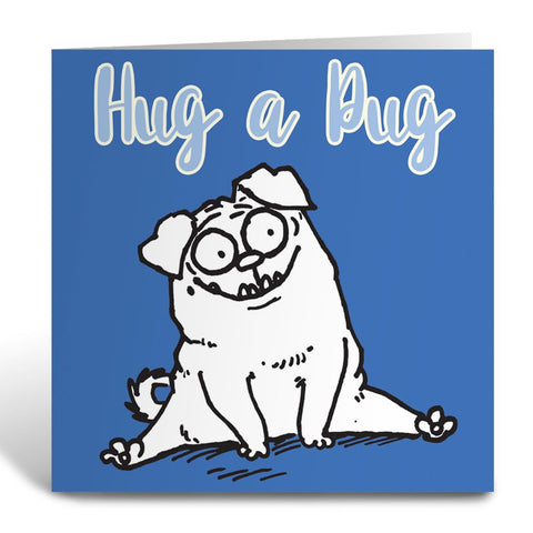 Hug a Pug Square Greeting Card - Simon's Cat Shop