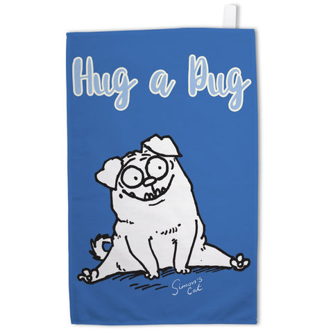 Hug a Pug Tea Towel - Simon's Cat Shop