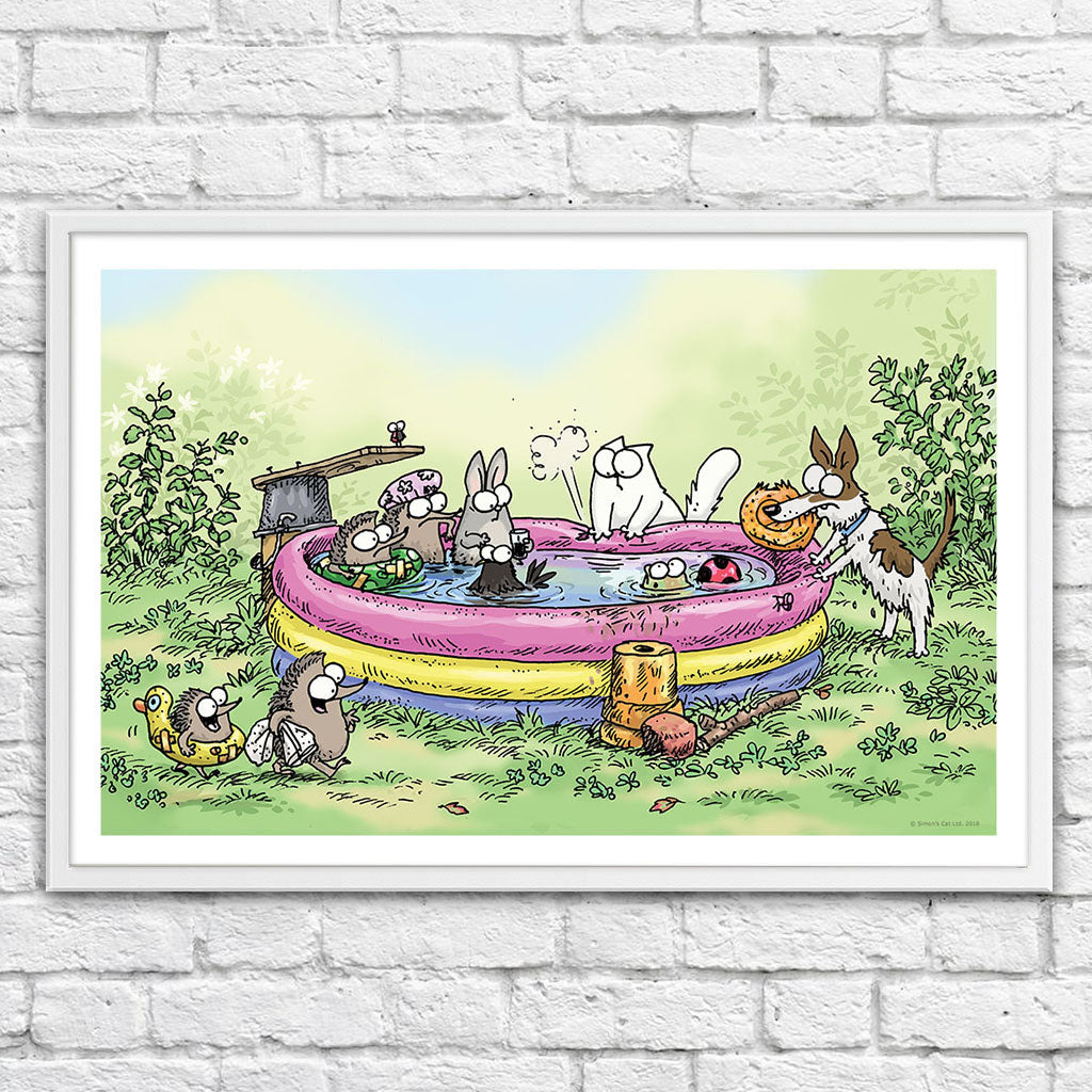Pool Party - Framed Art Print (61x40cm) - Simon's Cat Shop