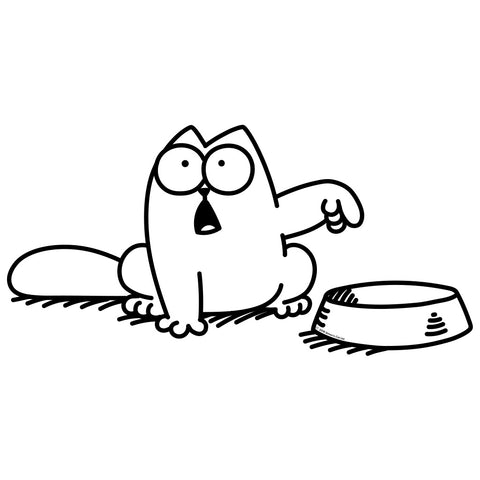 Simon's Cat Feed Me & Bowl Car Sticker - Simon's Cat Shop