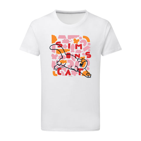 Simon's Cat Geo White & Pink T-shirt