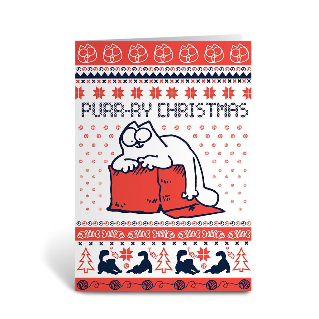 Simon's Cat Purry Christmas Greetings Card