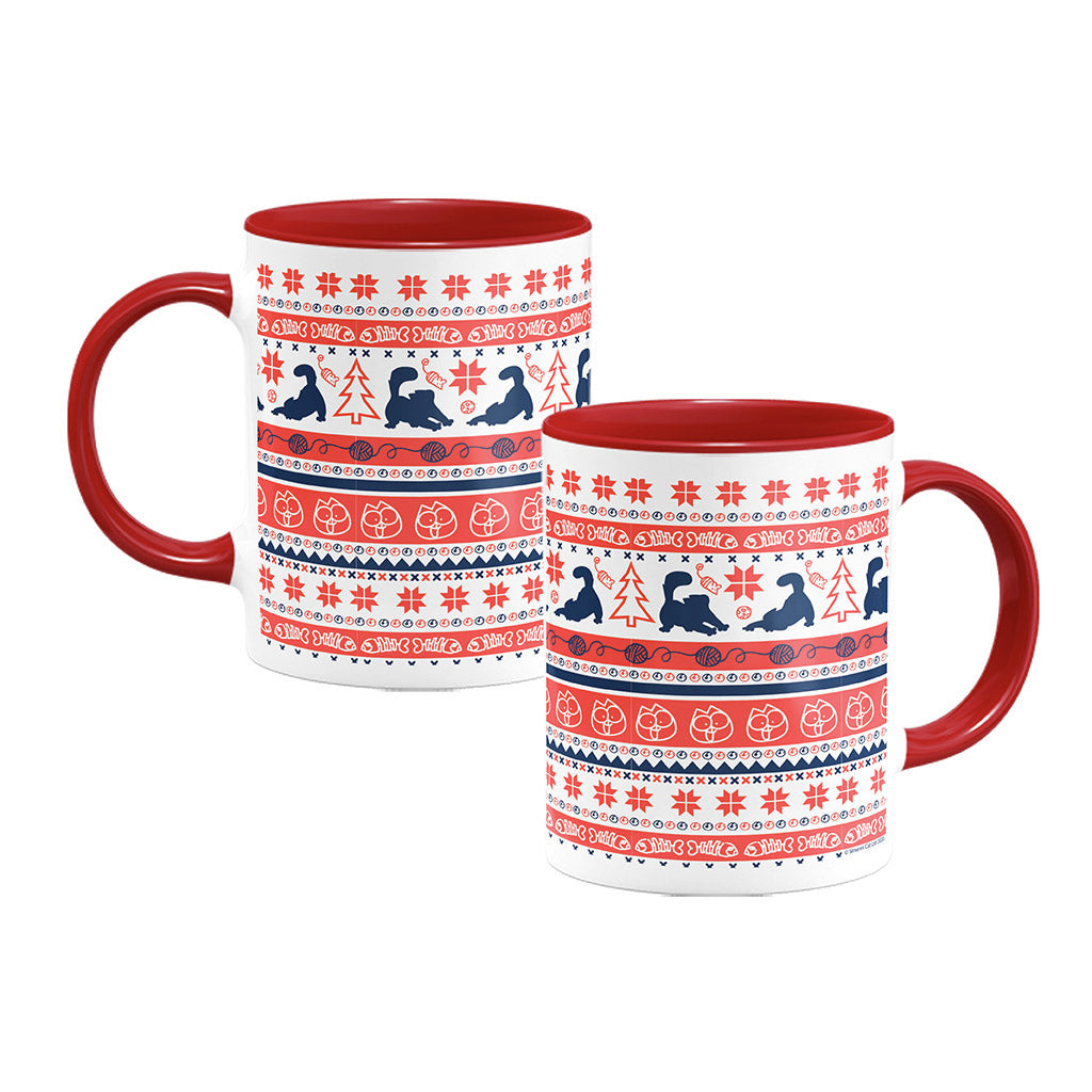 Purry Christmas Coloured Insert Mug